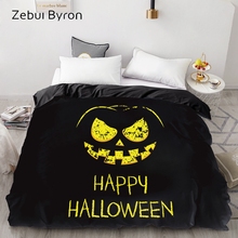 Capa de edredon personalizado para impressão 3d, edredon/colcha/cobertor, 220x24 0/200x200, cama dia das bruxas abóbora smile, drop shipping 2024 - compre barato