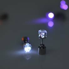 2018 Fashion Jewelry Novelty LED Light Up Bright Luminous Crystal Stainless Steel Ear Stud Earring For Glow In The Dark Earrings 2024 - buy cheap