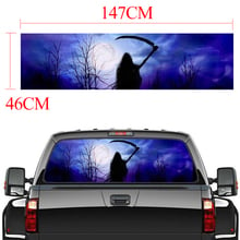 147x46cm Rear Window Sticker Grim Reaper horror Forest Rear Window Graphic Decal for Truck suv Jeep 2024 - buy cheap