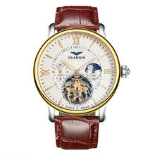 GUANQIN Tourbillon Automatic Watch Men Moon Phase Mens Mechanical Watches Waterproof Clock Skeleton Wristwatch reloj hombre 2024 - buy cheap