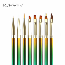 ROHWXY High-grade UV Gel Brush Liner Painting Carved Pen Drawing Brush for Nail Gradient Nail Brush Set Manicure Nail Art Tool 2024 - buy cheap