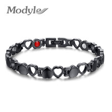 Modyle pulseiras magnéticas de saúde femininas, braceletes dourados e de coração de aço inoxidável, joias fashion para mulheres 2024 - compre barato
