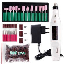 Electric Apparatus for Manicure Pedicure Machine Quartz Nail Drill Bits 100Pc Grinding Sanding Bands Nail File Buffer Gel remove 2024 - buy cheap