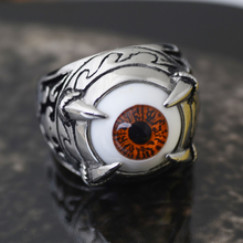 Мужское Винтажное кольцо Valily, кольцо из нержавеющей стали в стиле панк с когтями дракона, вечерние ювелирные изделия оранжевого цвета 2024 - купить недорого