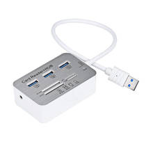 3 порта Алюминиевый USB 3,0 концентратор с MS SD M2 TF мульти-в-1 кардридер Светодиодный индикатор для состояния питания # ZS 2024 - купить недорого