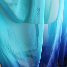 Tecido de gaze de chiffon fino com ombré, tamanho 1 m x 1.48 m, 30d, cor azul-azul royal, dança suave 2024 - compre barato