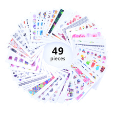 49 дизайнов, Набор стикеров для ногтей, черное перо, Ловец снов, наклейка, слайдер для переноса воды, для дизайна ногтей, наклейки с водяными з... 2024 - купить недорого