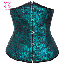 Green Lace Overlay Underbust Waist Cincher Corsets and Bustiers Sexy Waist Slimming Bustier Top Lady Corselet Gothic Corpete 2024 - buy cheap