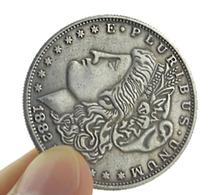 1 шт., стальная монета Morgan Dollar (диаметр 3,8 см), волшебные трюки, магии крупным планом, забавные монеты, Магическая монета, трюк, реквизит, иллюзия, Магическая монета 2024 - купить недорого