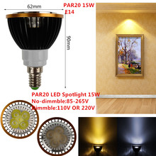 1PCS New LED Lâmpadas PAR20 15W P20 E14 Dimmable Lâmpada Lâmpada Branco Quente/Frio Branco/ pure White Led Spotlight Downlight Iluminação 2024 - compre barato