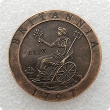 1797 UK PENNY COIN copia monedas conmemorativas-monedas réplica medalla colección de monedas 2024 - compra barato