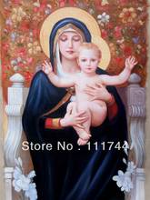 oil painting Canvas Children Angel Portrait paintings The Madonna of the Lilies by William Bouguereau Reproduction Hand painted 2024 - buy cheap