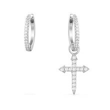 SLJELY-pendientes de plata de ley 925 asimétricos con forma de cruz, joyería fina de marca, piedras de circonia cúbica completa, para mujeres y niñas 2024 - compra barato