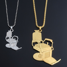 Fashion Gold Charm Barber Shop Seat Razor Necklace Pendant Jewelry Hip Hop Men Necklace For Men And Women 2024 - buy cheap