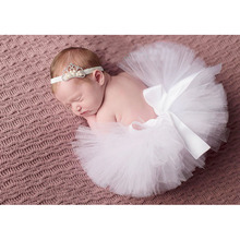 2020 NEW Baby Tutu Newborn Photo Props Sweet Pink Little Girl Tutu Skirt with Crochet Headband Birthday Tutu TS012 2024 - buy cheap