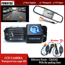 FUWAYDA Беспроводная Автомобильная камера заднего вида для VW Volkswagen Polo V (6R)/ Golf 6 VI/ Passat CC, с 4,3 дюймовым зеркалом заднего вида 2024 - купить недорого