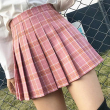 Women Skirt Preppy Style High Waist Pleated Plaid Mini Skirts For Girls Lady 2021 Summer Students Casual Female Skirt Female 2024 - buy cheap