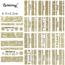 Rolabling beauty 3D Golden Self-adhesive nail sticker Lace design Series for nail art stickers nails sticker art manicure wraps 2024 - buy cheap