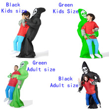 Kids Inflatable Grim Reaper Death Costume For Adults Scary Cosplay Halloween Skeleton Child Costume Outfit Ghost Costume 2024 - buy cheap