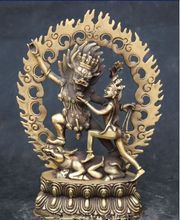 Estátua chinesa do budismo raro em bronze, protetor de buda yamantaka de 14 polegadas 2024 - compre barato