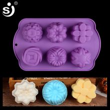 SJ Flowers Shape Silicone Soap Molds For Soap Making 6Cavity Handmade Mould DIY Handmade Craft Soap Forms 2024 - compre barato