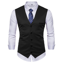 Mens Sleeveless Suit Vest Large Size Casual Single-breasted Waistcoat Men 2024 - buy cheap