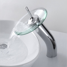 Bathroom circle  waterfall Faucet Chrome Finish Basin Sink Faucet Mixer Tap Waterfall Faucet . Bathroom sink glass Mixer Tap 2024 - buy cheap