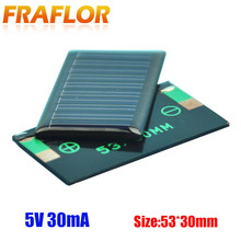 Painel de células solares micro mini, 5v 30ma 53x30mm, para brinquedo diy, carregador de bateria 3.6v, célula solar com luz de led 2024 - compre barato
