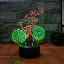 Bicycle 3d Vision Night light Creative Colorful Touch Charging Led Stereo Led Night Light 7 color change 3d Light Fixtures 2024 - buy cheap