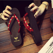 New 2020 Women Flip Flops Beach Sandals Fashion Rivet Slippers Summer Women Flats Shoes Woman Flat Sandals 3425 2024 - buy cheap