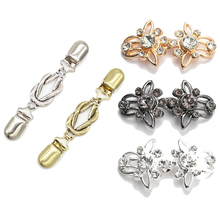 Fashion Vintage Rhinestone Brooches For Women Girls Beautiful Flower Metal Pin Sweater Blouse Shawl Clips Shirt Collar Clip 2024 - buy cheap