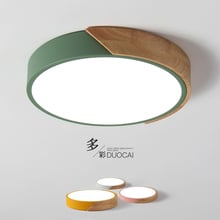 Lámpara de techo LED ultradelgada para sala de estar, candelabros de madera para lámpara moderna 2024 - compra barato