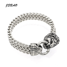 JSBAO Новый Дизайнерский Модный Лев Ювелирный классический стальной лев браслет для мужской браслет-цепь лучшие подарки 2024 - купить недорого