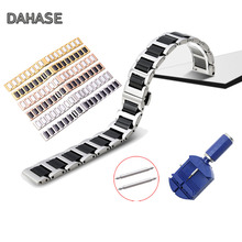 Dual Color 316 Stainless Steel Ceramic Watch band Butterfly Buckle Replacement Wrist watch Strap Bracelet 14mm 16 18mm 20mm 22mm 2024 - buy cheap