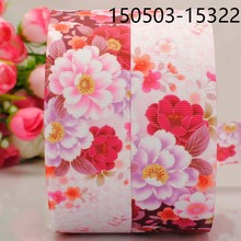 free shipping 50yards1/2 " 38 mm NEW and HOT red flower pattern printed grosgrain ribbon tape hairbow DIY handmade 2024 - buy cheap