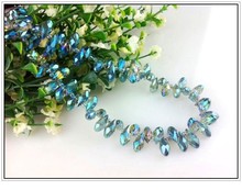 Free Shipping Pendants Crystal Beads 100Pcs 6*12MM Clear Green Crystal Teardrop Beads For Jewelry Making Craft DIY Beads 2024 - buy cheap