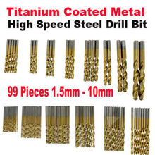 1.5 mm - 10 mm 99 peças/set titânio revestido HSS aço de alta velocidade broca ferramenta 2024 - compre barato
