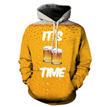 Yellow Hoodie 3D print Beer It's Time hoody sweatshirts Men/Women Autumn Clothing Coat Hooded Outerwear Tracksuit 2024 - buy cheap