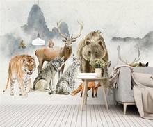 custom size 3d photo wallpaper kids room mural watercolor animal world picture photo background non-woven wallpaper for wall 3d 2024 - buy cheap