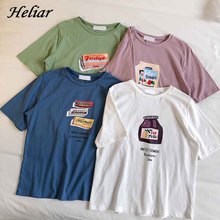 HELIAR Women Cartoon O-Neck T-shirt Casual Loose T-shirt Summer Short Sleeve Tees Casual Plus Size Camiseta Feminina TEES Women 2024 - buy cheap