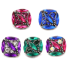 6 unids/lote de diamantes de imitación púrpura 18MM de cristal de joyería de ajuste a presión Snap pulseras botones joyería de moda de las mujeres 2024 - compra barato