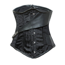 2016 Women's Sexy Velvet Black Corset Bustiers Under Bust Shapewear waist trainer corsets Corset gothic clothing steampunk 2024 - buy cheap