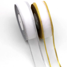 New 1 '25mm gold and silver lace ribbon 5y 10y 20y DIY handmade material mesh yarn hair bow fashion edge tulle white packaging 2024 - buy cheap