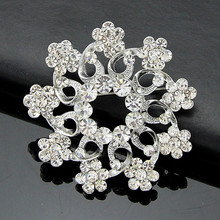 DHL Fedex Free Shipping Wholesale Cheap Brooch Elegant Crystal Snowflake Bridal Brooch 2024 - buy cheap