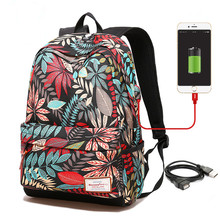 USB Charging Anti-theft Women Backpack Laptop bags Printing School Backpacks Schoolbag For Teenagers waterproof Travel backpack 2024 - buy cheap
