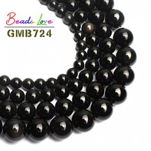 Hot Sale 15.5" natural Black Obsidian Beads 4,6,8,10,12mm Round Loose Beads for Jewelry Making Diy Bracelet Necklace Wholesale 2024 - buy cheap