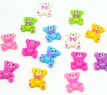 250pcs resin Bear Cabochons, mix color, Resin Animal Cabochon, Bear Flat Backs, Kawaii, Decoden Supplies polka dots 2024 - buy cheap