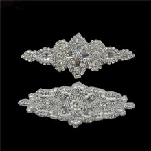 Cute Pearls Clear Crystal Rhinestones Applique for Wedding Dress Belts Kids Dress Hat Iron On High Quality 2 Models 1 pc Cusack 2024 - buy cheap