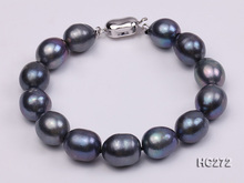 Unique Pearls jewellery Store Top Quality 10-11mm Peacock Gray Rice Natural Freshwater Pearl Bracelet 19cm S925 Silver Clasp 2024 - buy cheap