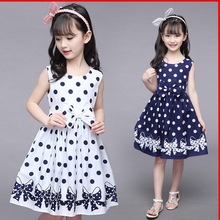 Girls Dress New Summer Children's Dot Dress Children's Girl Bow Princess Dress Girls Clothes Kids Dresses For Girls Casual Wear 2024 - buy cheap